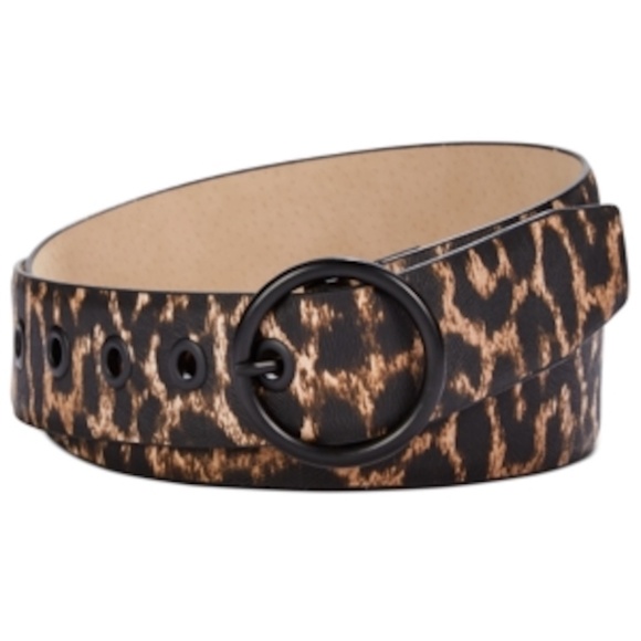 Steve Madden Accessories - Steve Madden Womens Sz Small Leopard Print Belt Brown Faux Leather Black Buckle